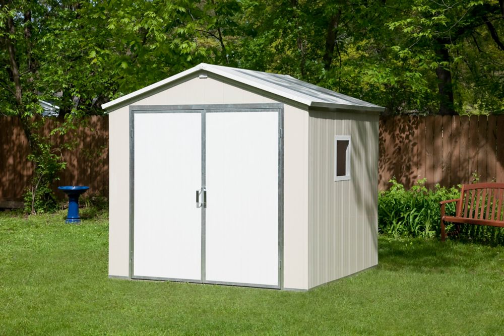 vision 8 ft. x 7 ft. outdoor vinyl storage building the