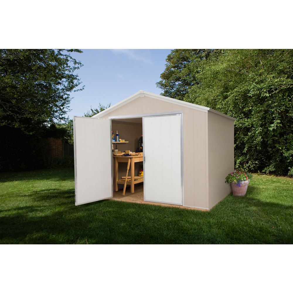 Vision 9 1/2 ft. x 8 ft. Outdoor Vinyl Storage Building The Home