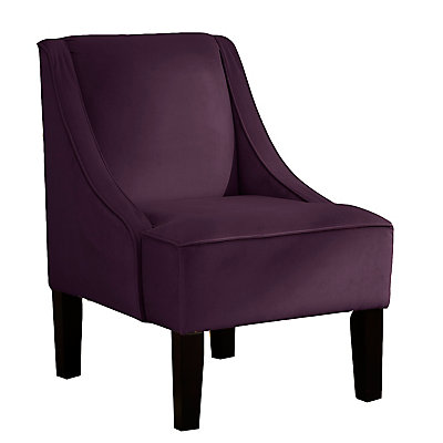 swoop traditional arm chair polyester armless accent chair in purple with solid pattern - Purple Furniture swoop traditional arm chair polyester armless accent chair in purple with solid pattern - Purple Furniture