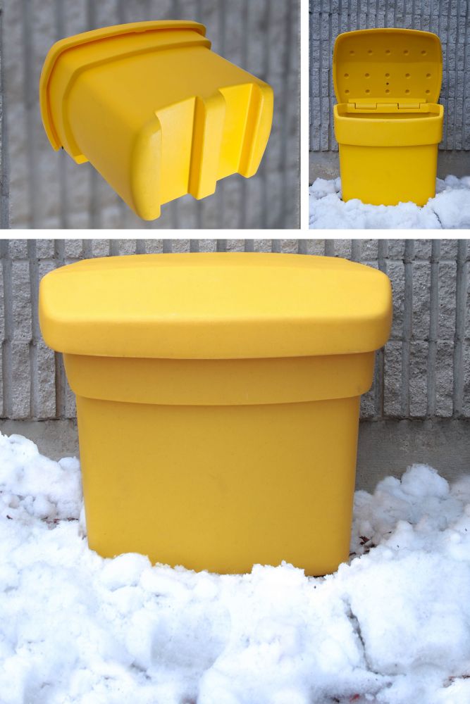 Outdoor Salt Sand And Storage Bin In Yellow