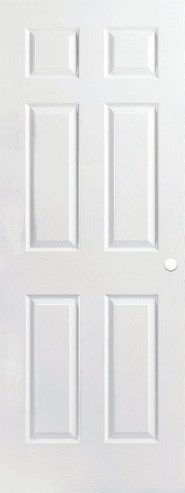 Canada Primed 6 Panel Textured Pre Bored Interior Door 32 In