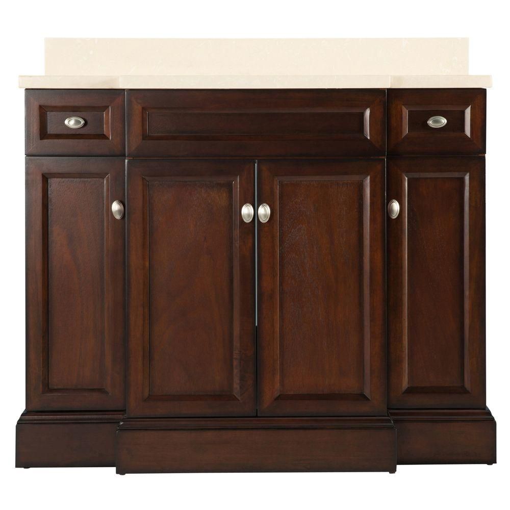 Home Decorators Collection Teagen 42-inch W Bath Vanity in Dark Espresso with Engineered Stone ...