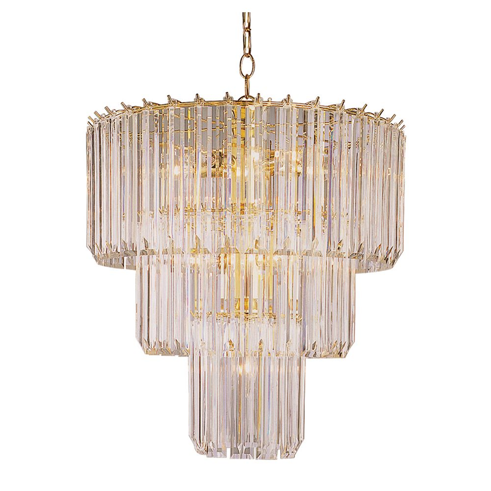 Hampton Bay 3 Tier Polished Brass And Clear Acrylic Chandelier The