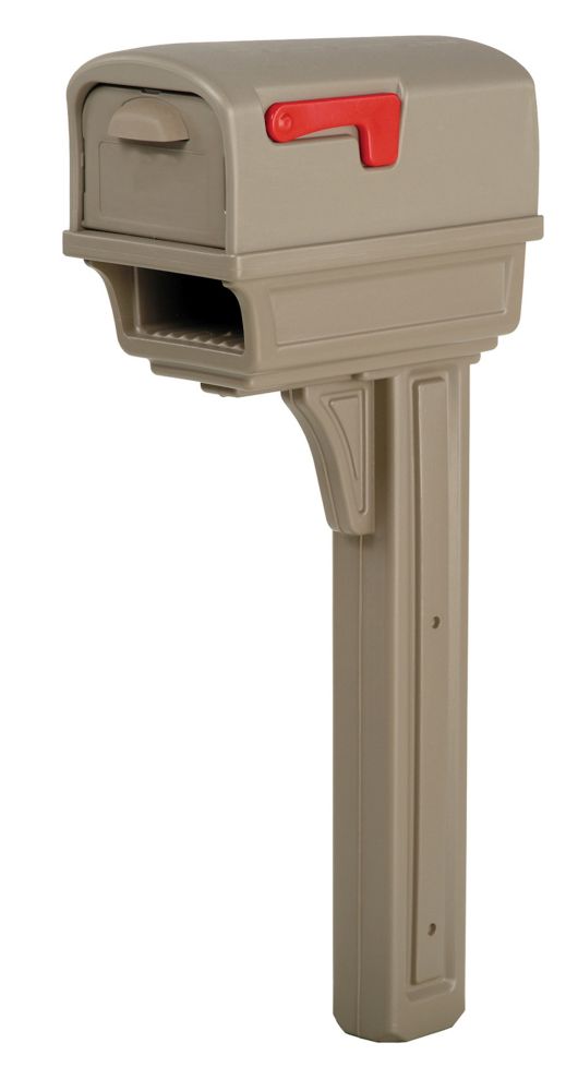 Gibraltar Industries Mocha Gentry Mailbox & Post Combo | The Home Depot ...