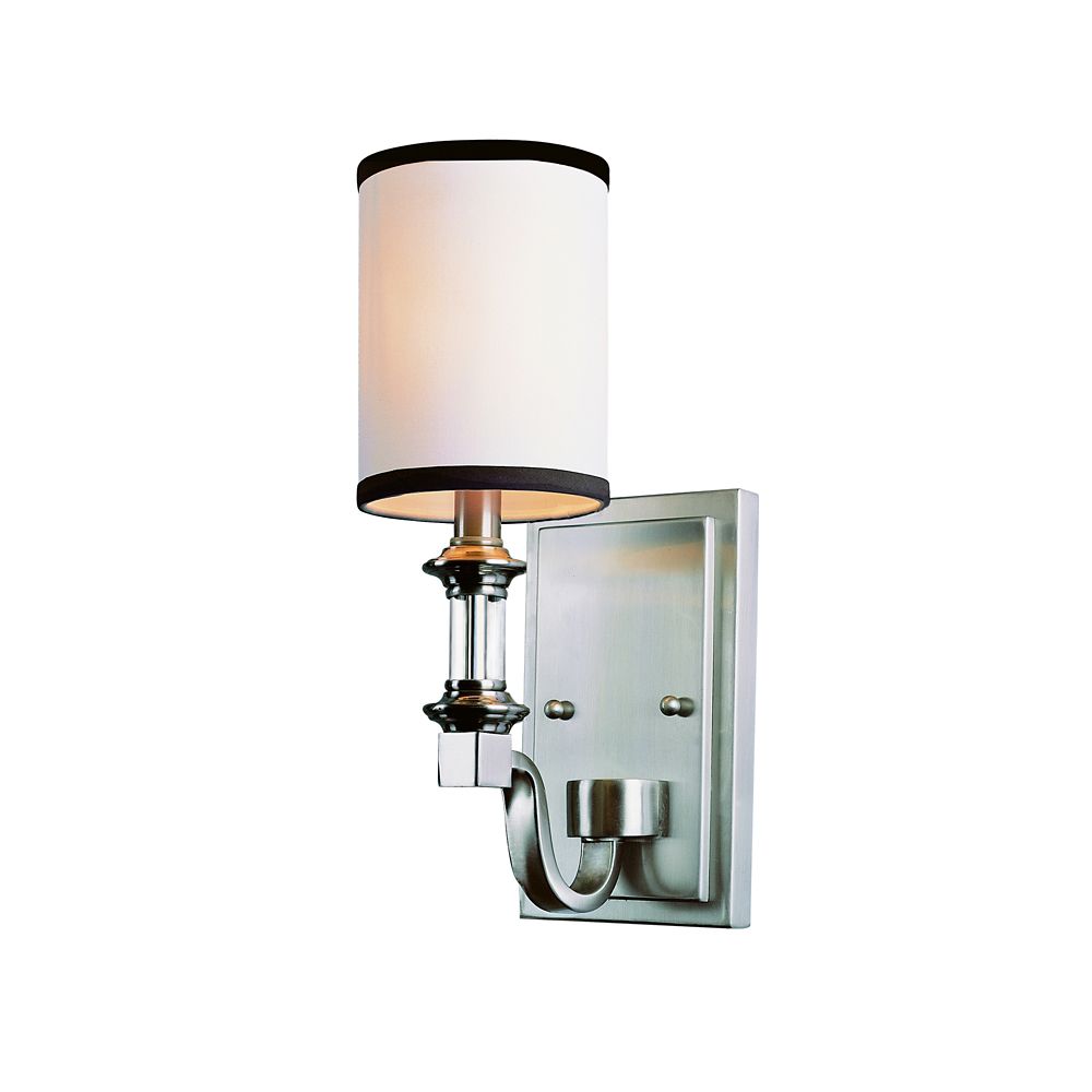 Hampton Bay Nickel Crystal and Linen Semi Flushmount Light Fixture ...