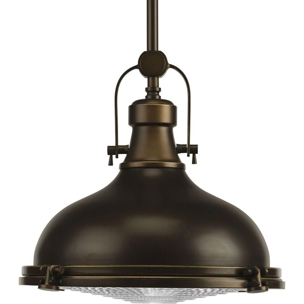 Progress Lighting Fresnel Collection 1Light Oil Rubbed Bronze Pendant