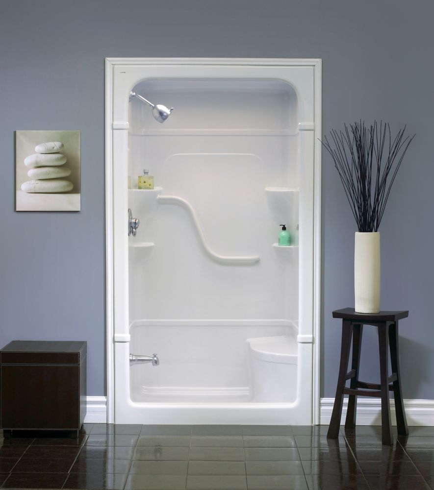 Mirolin Madison 48 Inch 1 Piece Acrylic Shower Stall With Seat The   P 1000714787 