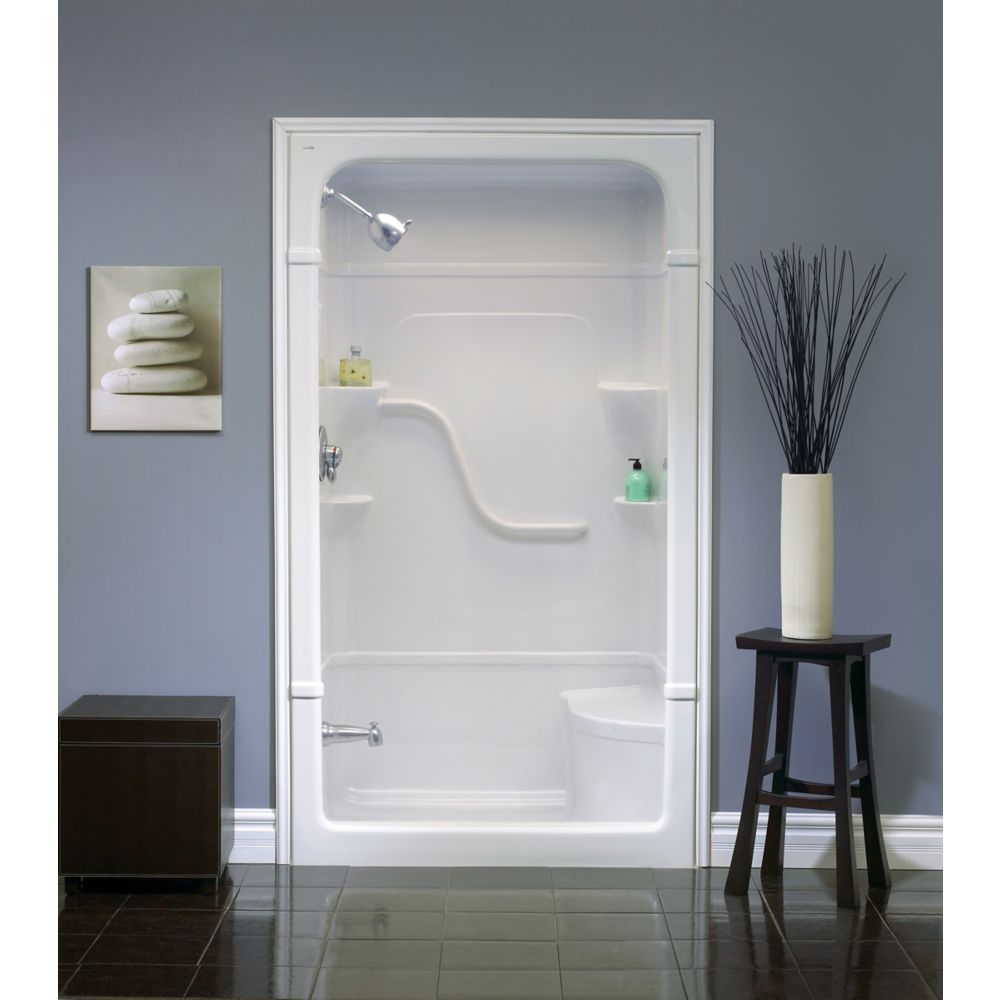 Mirolin Madison 48 Inch 1 Piece Acrylic Shower Stall With Seat The