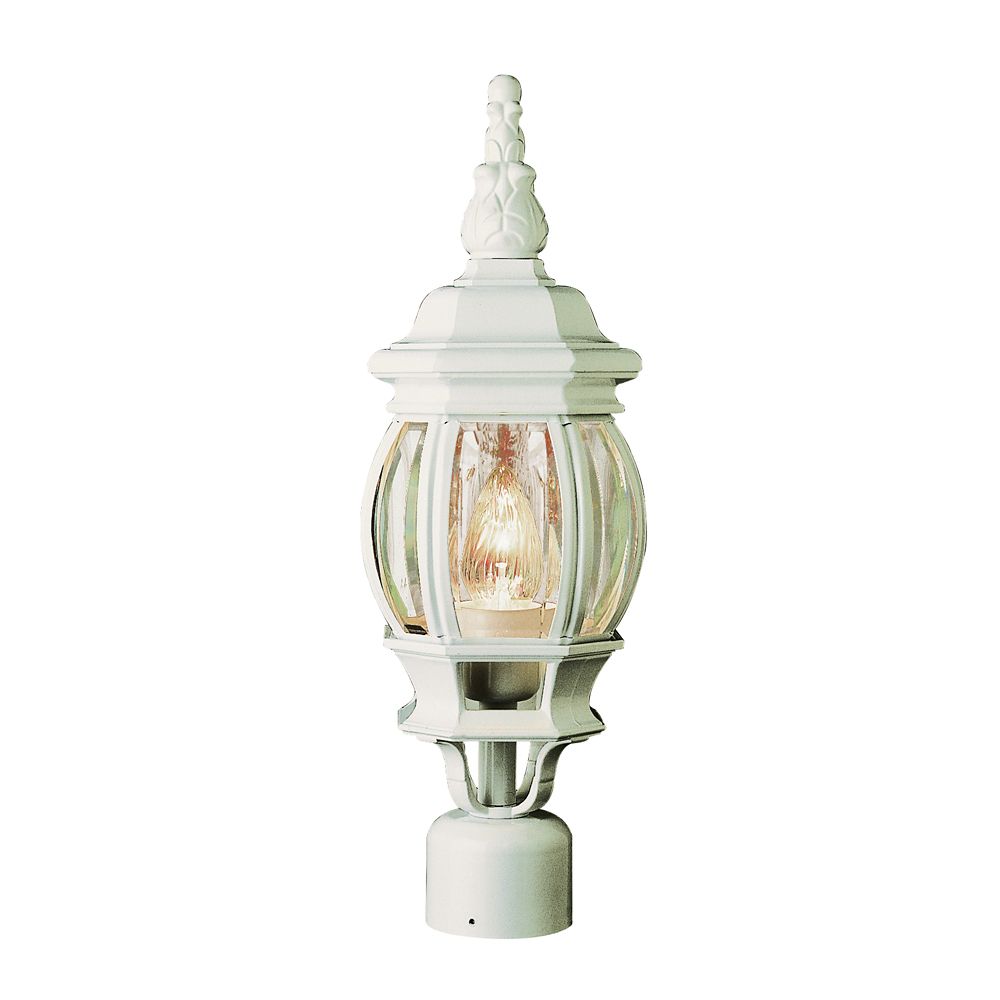 Hampton Bay White Leaf Finial 19inch Post Light The Home Depot Canada