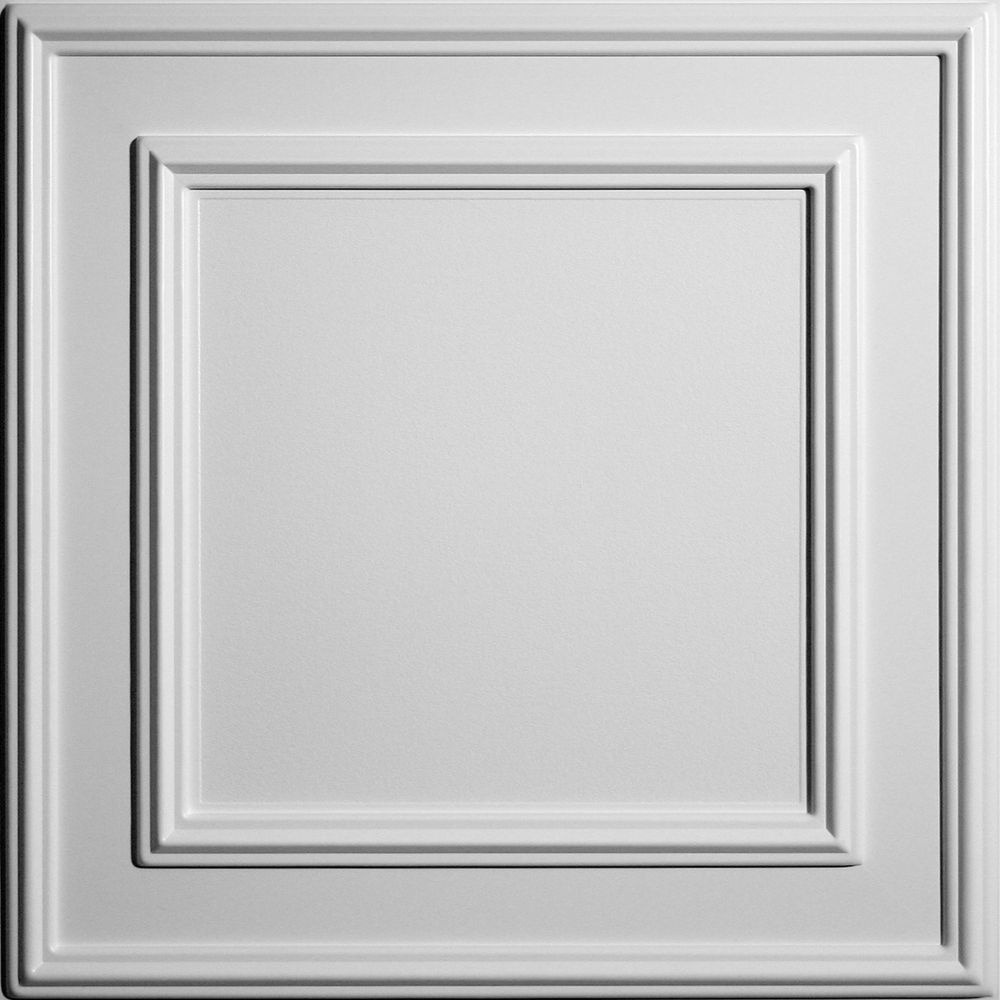 Ceilume Cambridge 2 Ft X 2 Ft Lay In Or Glue In White Ceiling Tile