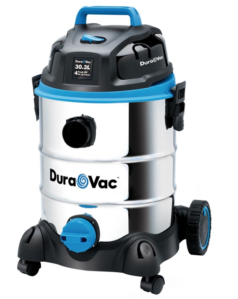 Dura Vac 30 L / 8 US Gallon 4 HP Stainless Steel Wet Dry Vacuum 2.5
