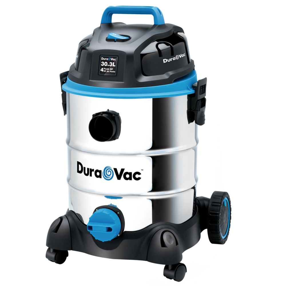 Dura Vac 30 L / 8 US Gallon 4 HP Stainless Steel Wet Dry Vacuum 2.5" Hose The Home Depot Canada
