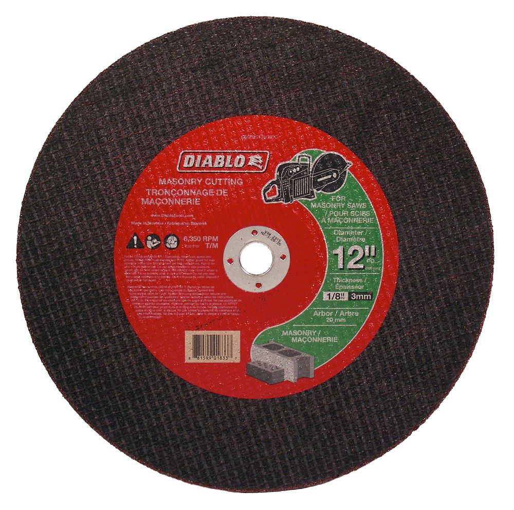 Diablo Masonry HighSpeed CutOff Disc 12 x 1/8 x 20mm The Home Depot