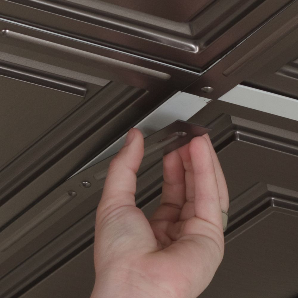 Ceilume Alexander Faux Tin Ceiling Tile, 2 Feet x 2 Feet Layin or Glue