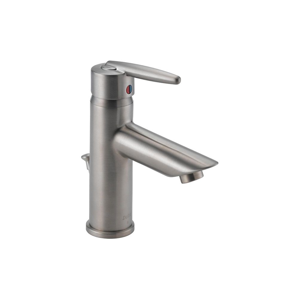 Grail Single Hole 1Handle Mid Arc Bathroom Faucet in Stainless Steel