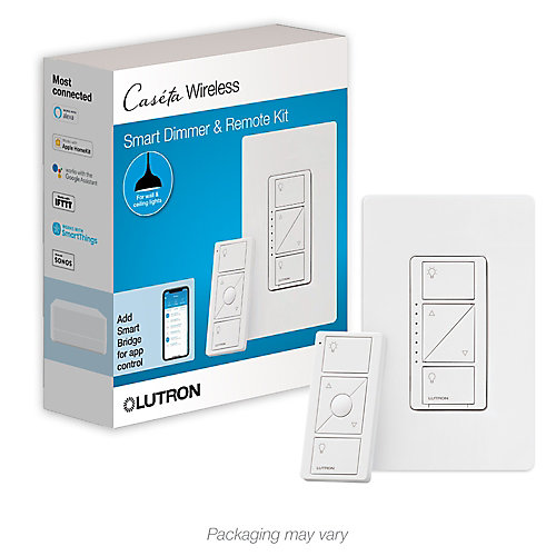 Lutron Caseta Wireless In-Wall Dimmer with Pico Remote Control Kit ...