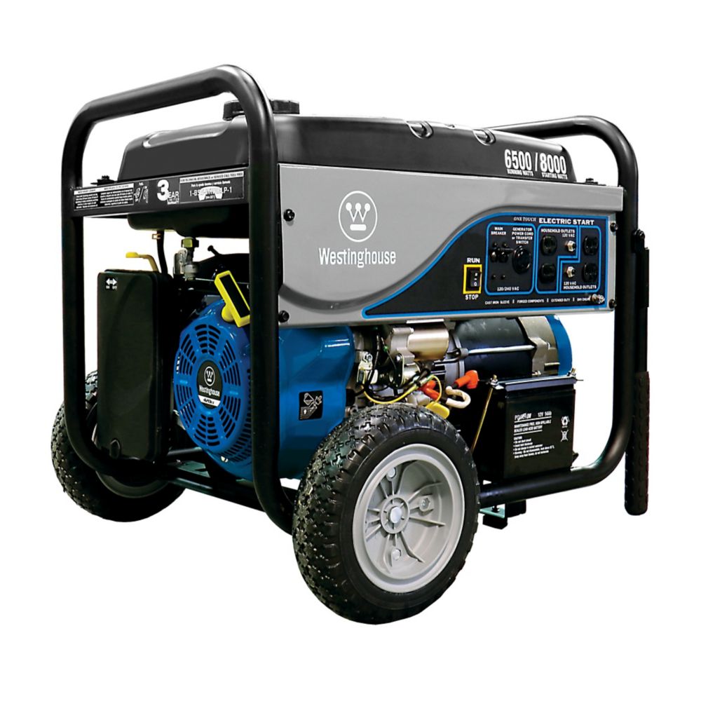 Westinghouse 6,500W Gasoline Powered Electric Start Portable Generator