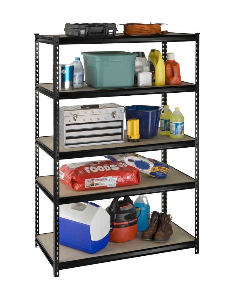 International 5 Shelf Heavy Duty Riveted Storage Rack With Particle