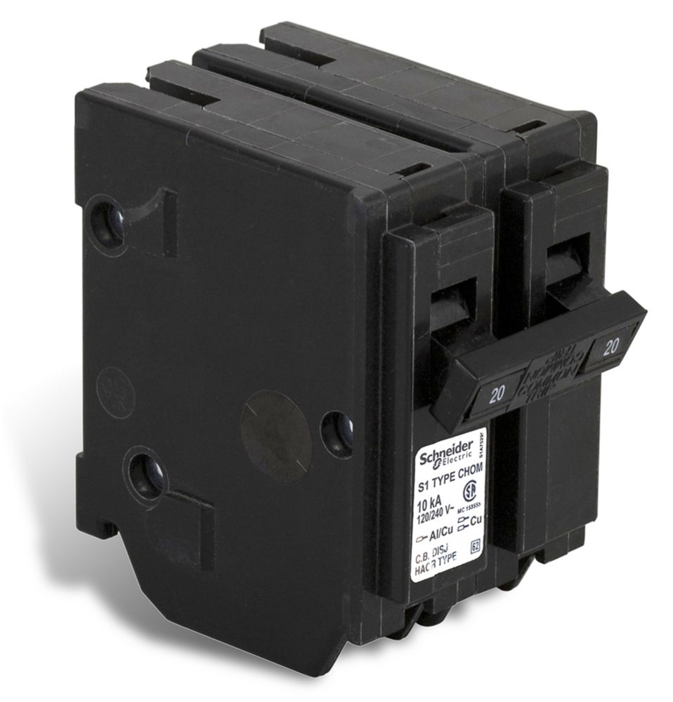 Schneider Electric Homeline Double Pole 20 Amp Homeline Plug-On Circuit