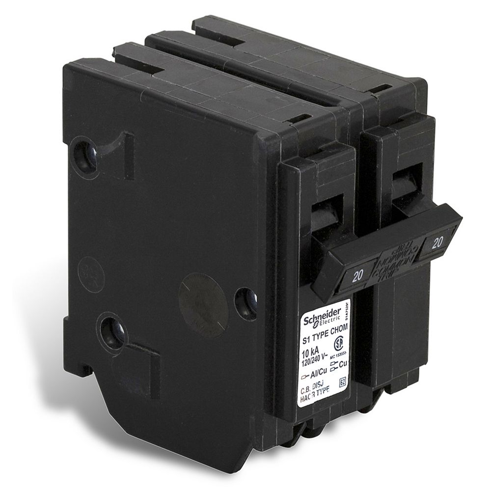 Schneider Electric Homeline Double Pole 20 Amp Homeline Plug-On Circuit