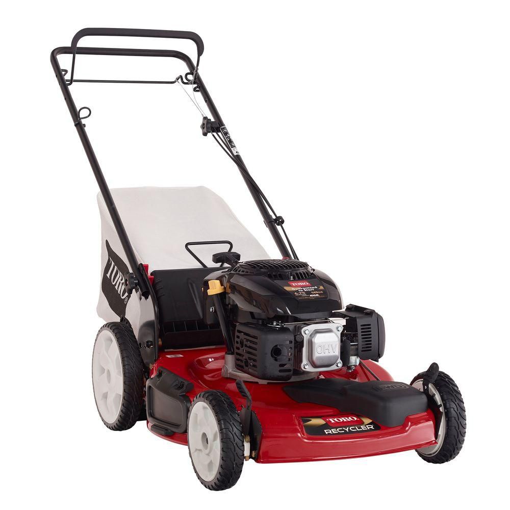 Toro 22inch Recycler High Wheel SelfPropelled Mower The Home Depot