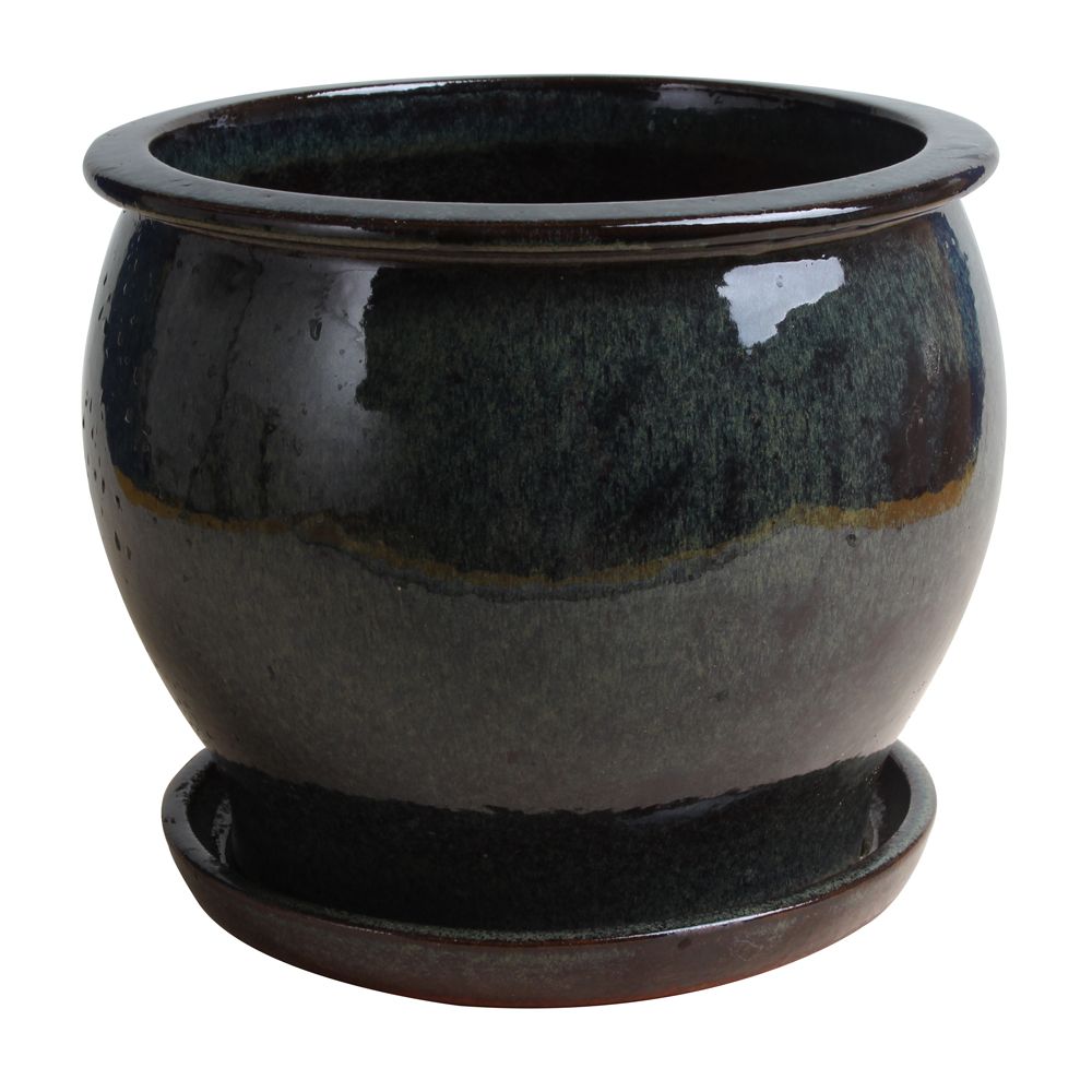 12inch Solid Studio Pot Planter in Dripping Green