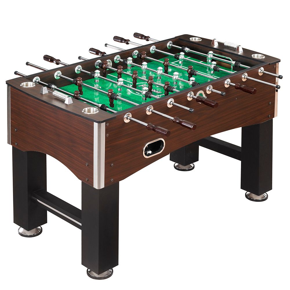 Primo 56 Inch Foosball Table Family Soccer Game With Wood Grain Finish Analog Scoring And Free Accessories