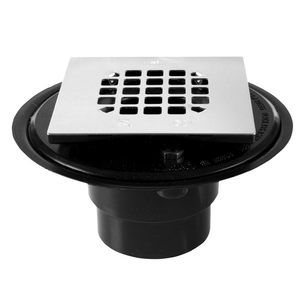 Oatey DRAIN DE DOUCHE MINCE AVEC CRAPAUDINE EN ACIER INOX CARRÉE ABS