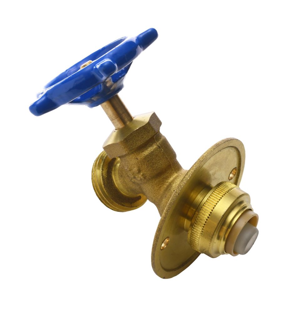 Push'N'Connect Brass Hose Bibb with Flange 1/2 Inch x 3/4 Inch Male Hose Thread The Home Depot