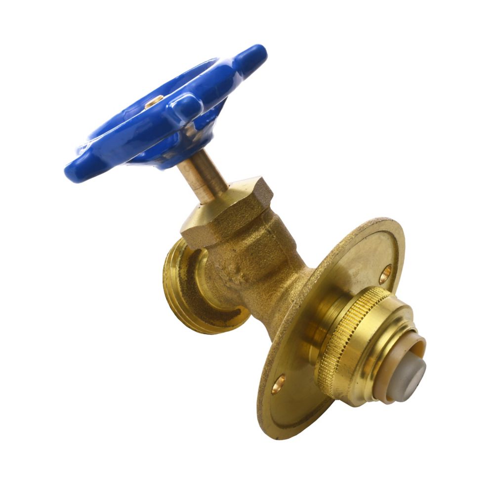 Push'N'Connect Brass Hose Bibb with Flange 1/2 Inch x 3/4 Inch Male