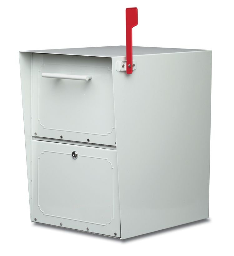 Architectural Mailboxes Pearl Gray Oasis Locking Post Mount Mailbox