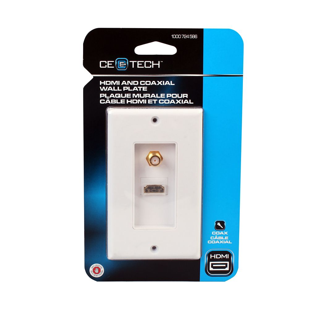 CE TECH HDMI And Coaxial Wall Plate The Home Depot Canada