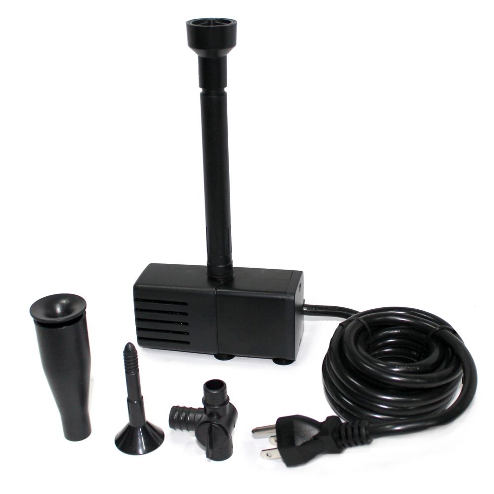 Angelo Décor 100 GPH Pond Pump with Fountain Nozzles The Home Depot
