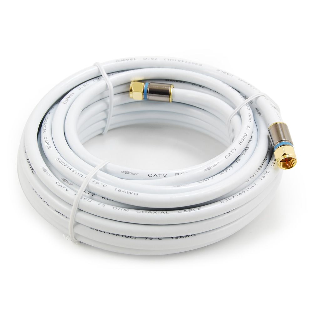 Commercial Electric 25 Ft Rg6 Coaxial Cable In White The Home Depot