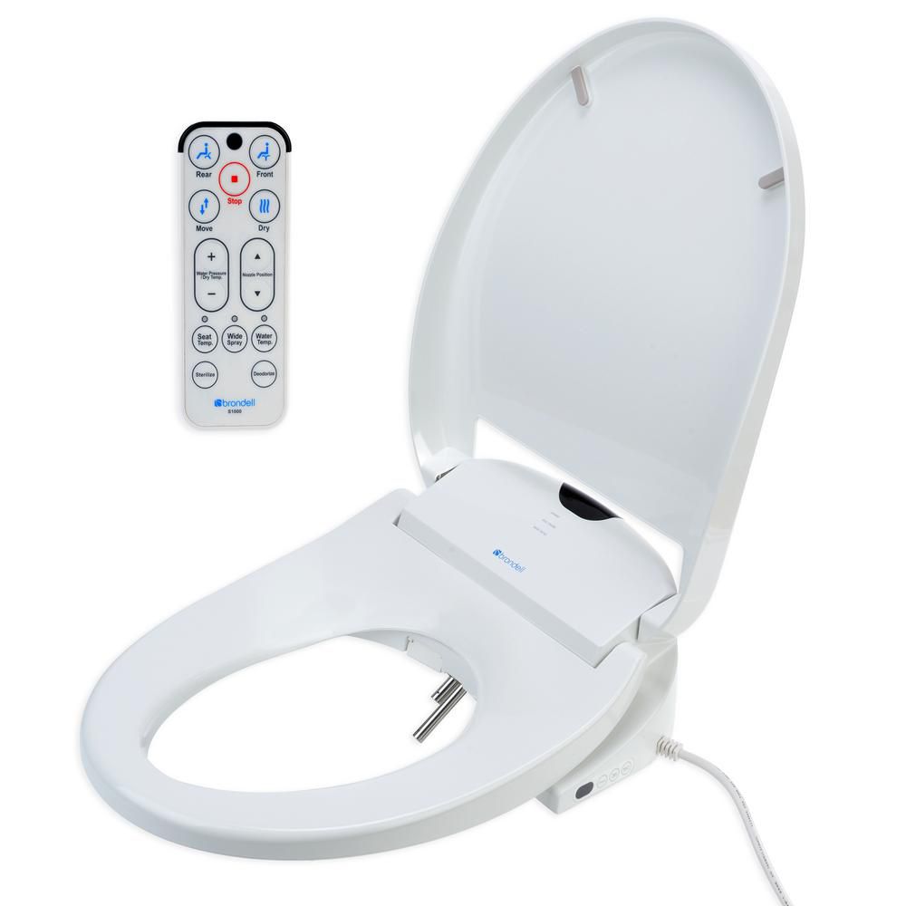 Brondell White Round Heated Bidet Toilet Seat-S1000 | The Home Depot Canada