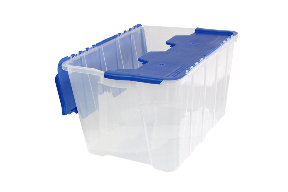 GSC Technologies Storage Tote FlipTop 49L Clear/Pearl Blue The