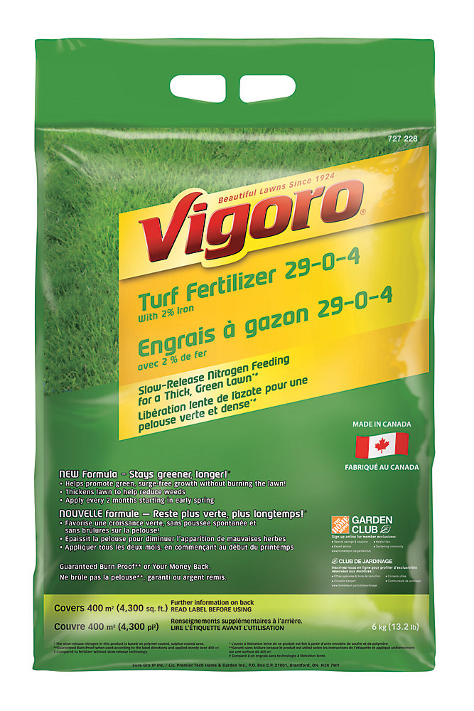 Vigoro Ultra 29-0-4 Lawn Fertilizer 6 kg | The Home Depot Canada