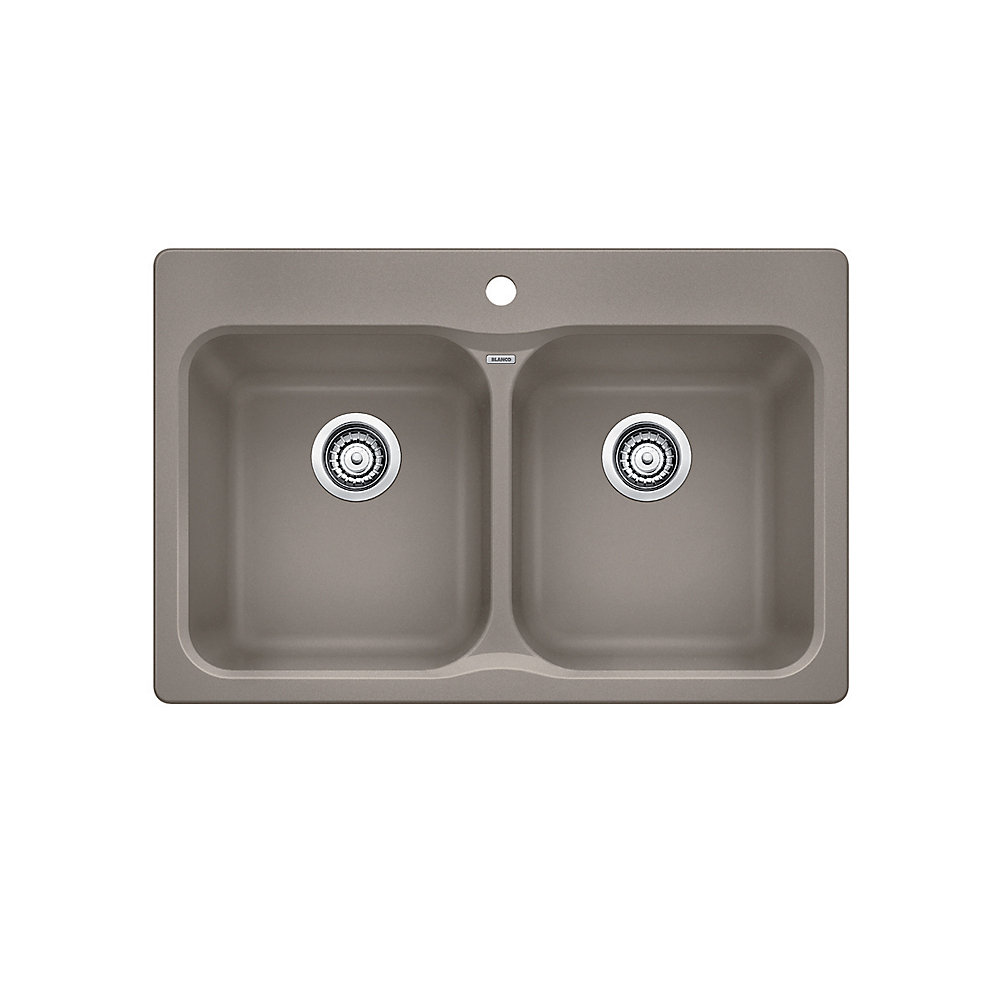 Vision 210 Double Bowl Drop In Kitchen Sink Silgranit Granite Composite