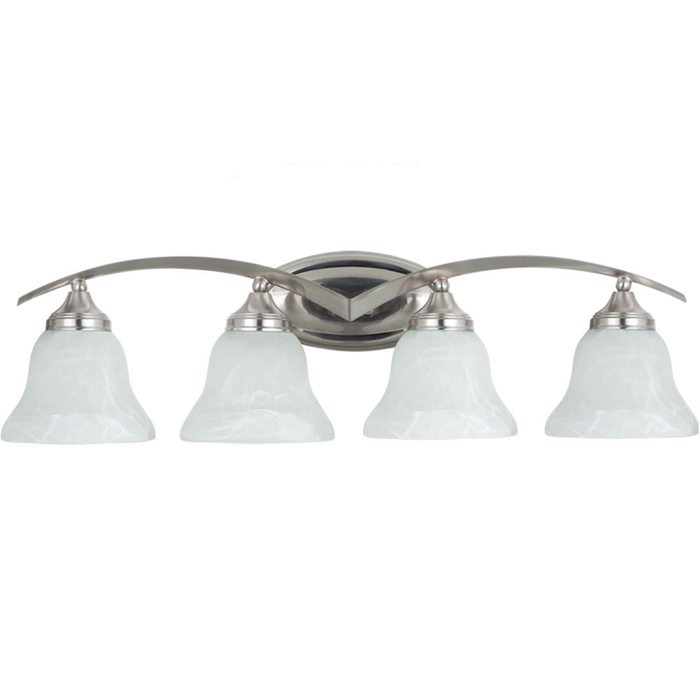 Sea Gull Lighting 4 Light Brushed Nickel Incandescent Bathroom Vanity  The Home Depot Canada