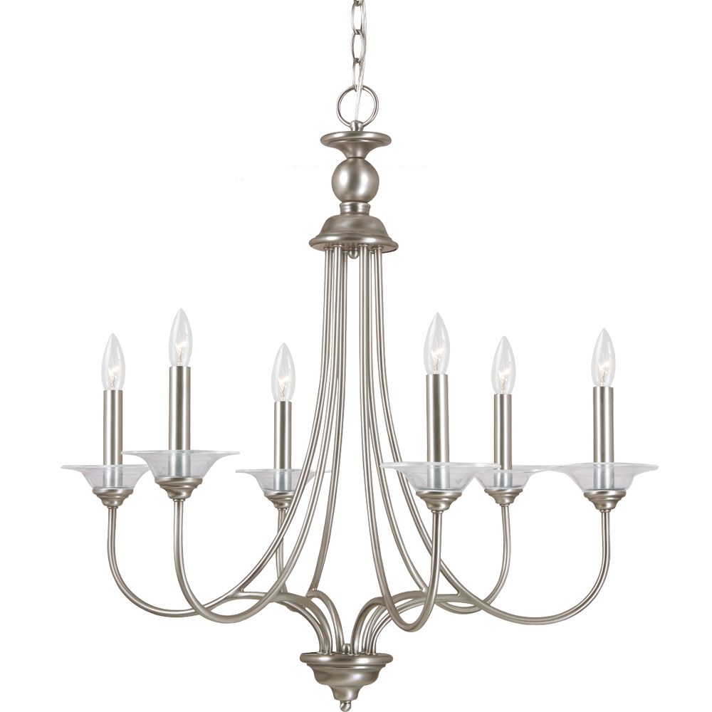 6Light Antique Brushed Nickel Chandelier