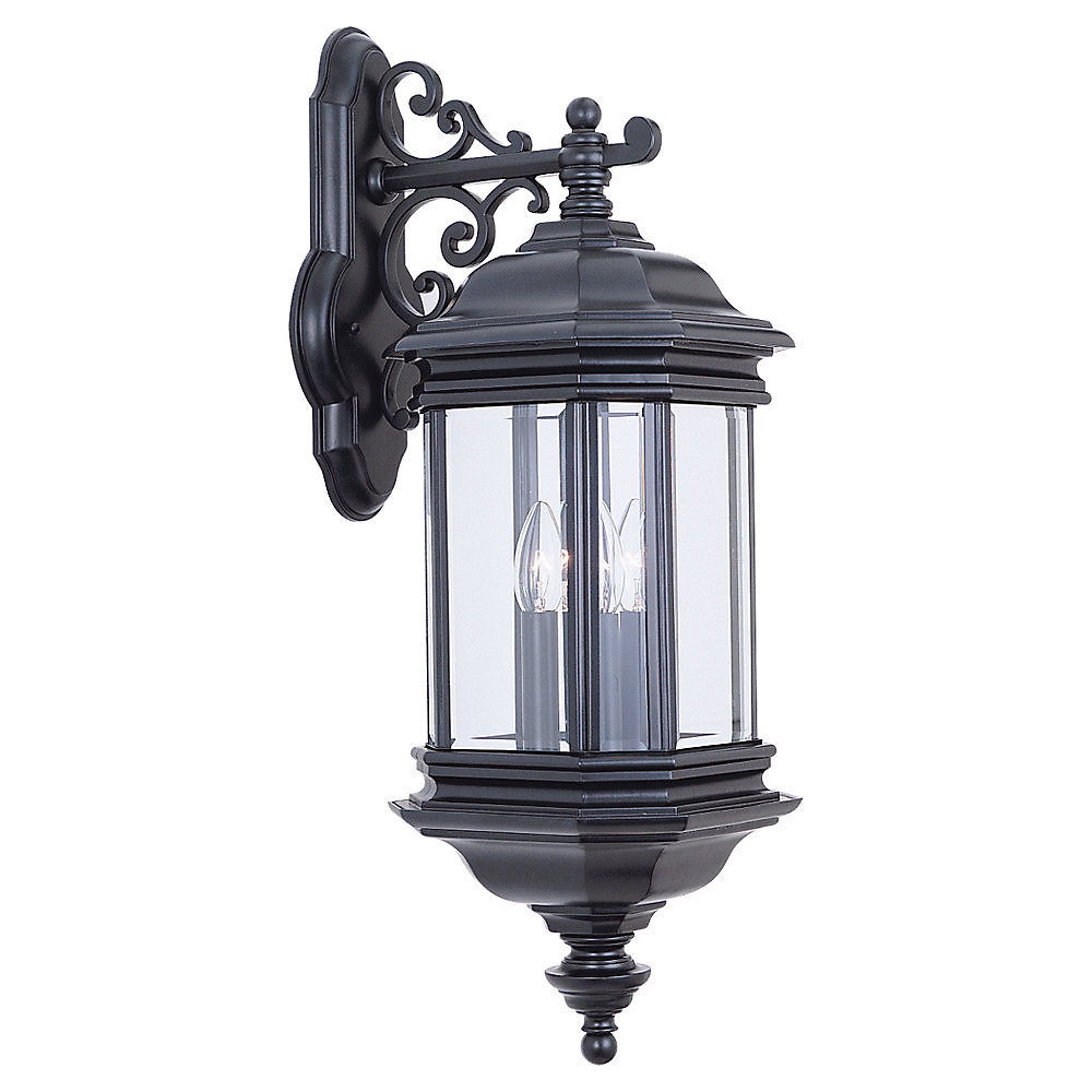 3 Light Black Outdoor Wall Lantern