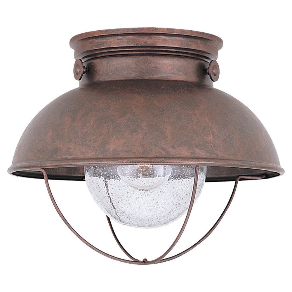 Sea Gull Lighting Sebring 1Light Weathered Copper Outdoor Ceiling