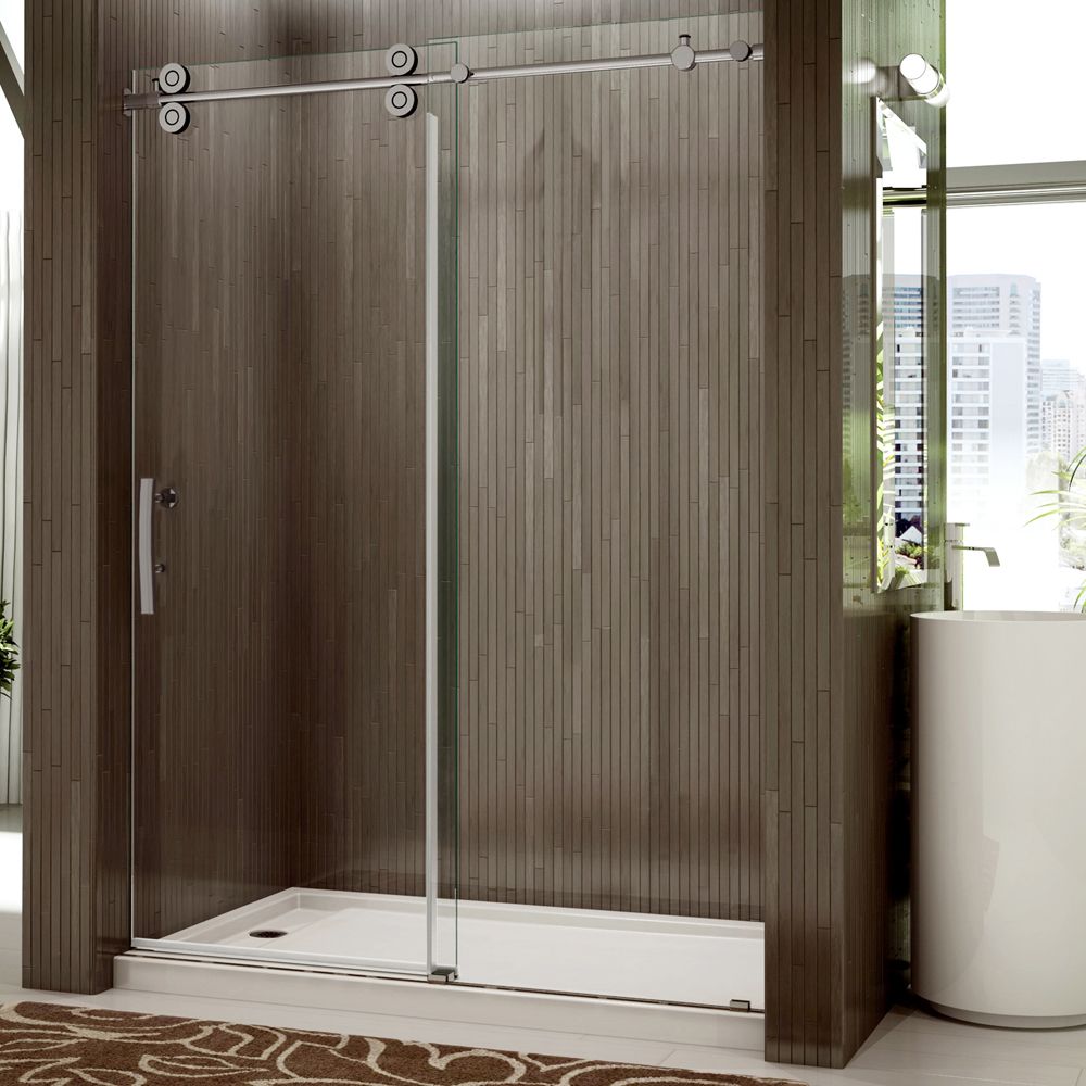 Valley Shower Door Rolling Door and a Single Fixed Panel The Home