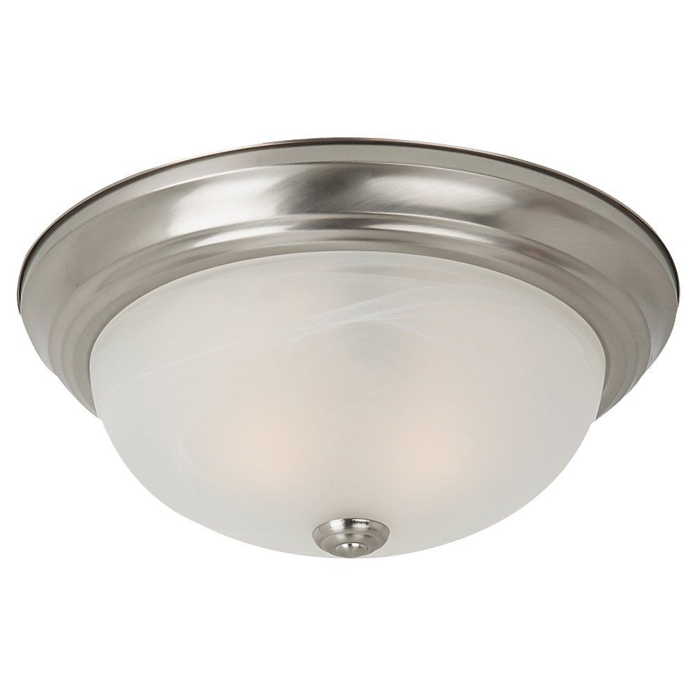 Hampton Bay Brushed Nickel 3Light Laser Cut Drum Flush Mount The