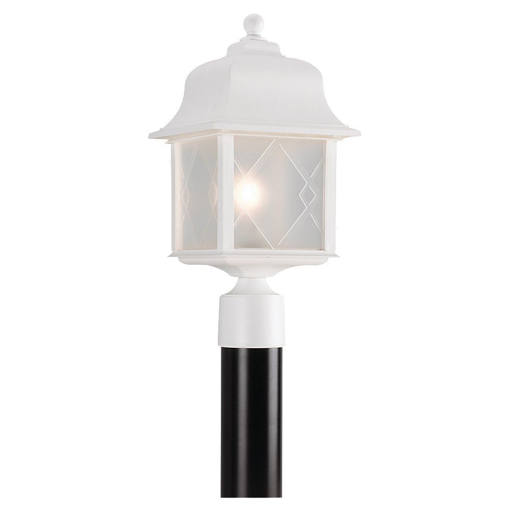 Residence Post Mount Pearled Acrylic Diffuser Black Pole Not 1 Light White Incandescent Outdoor Post Lantern 82092 15 Canada