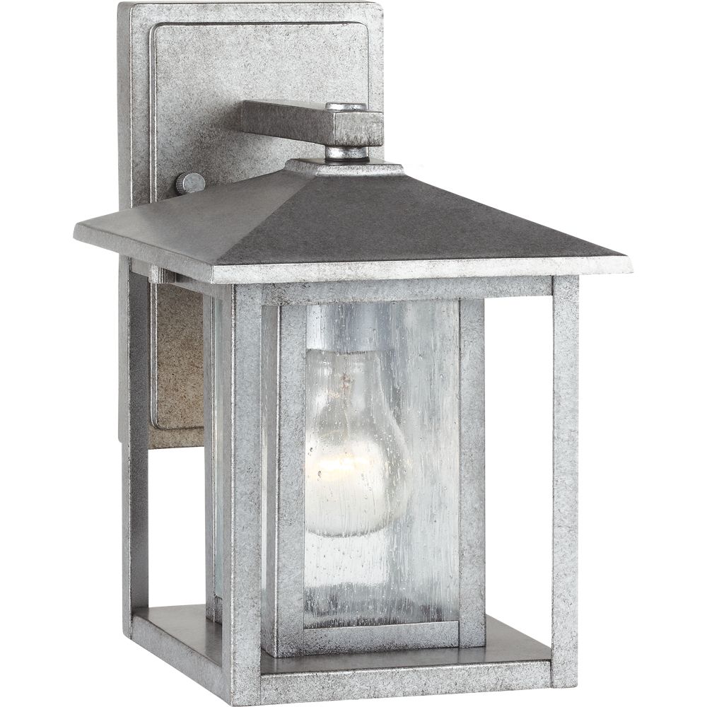 Sea Gull Lighting 1Light Weathered Pewter Outdoor Wall Lantern The