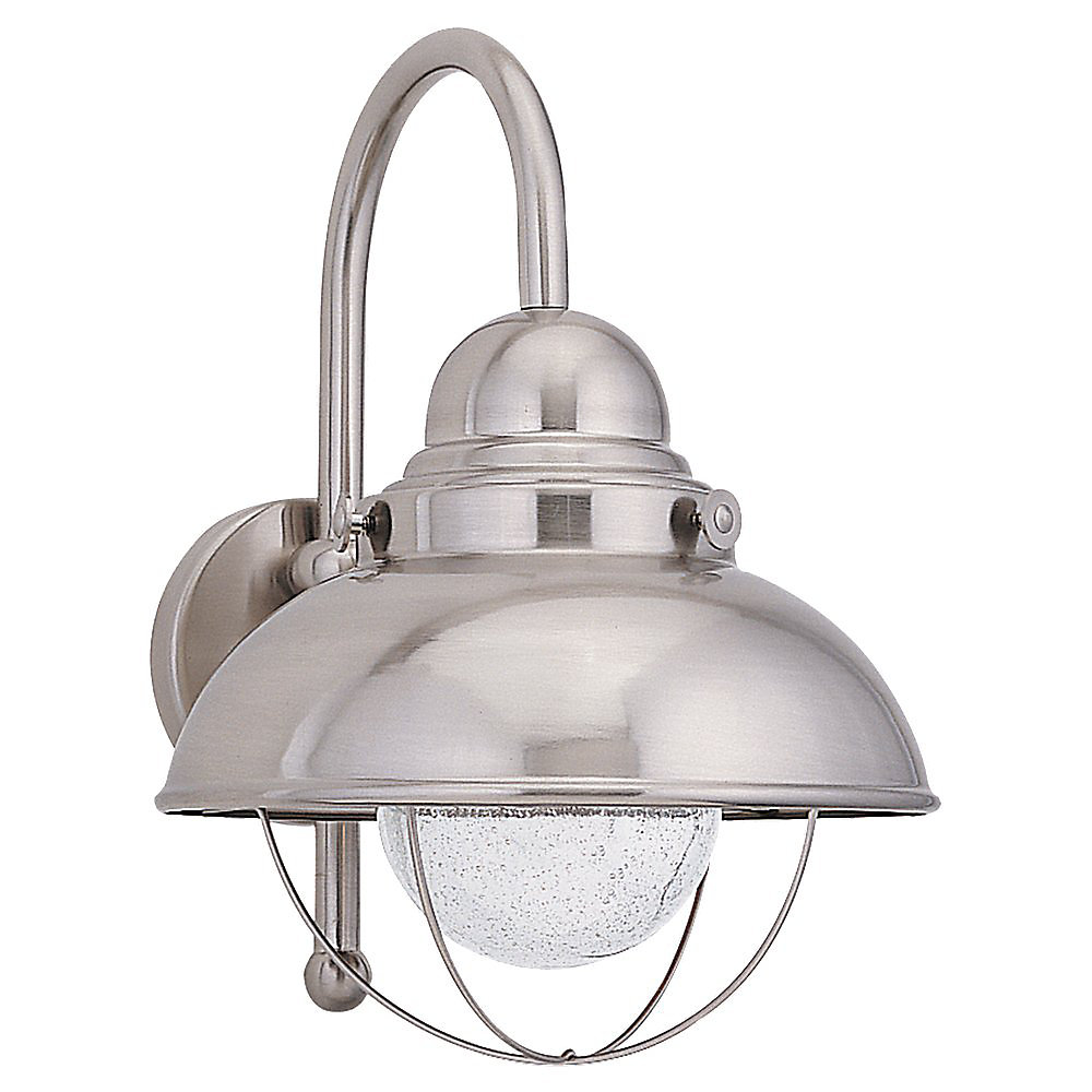 1 Light Brushed Stainless Fluorescent Outdoor Wall Lantern
