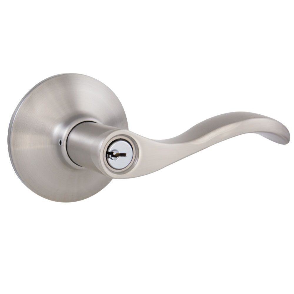 Defiant Naples Satin Nickel Entry Door Lever The Home Depot Canada