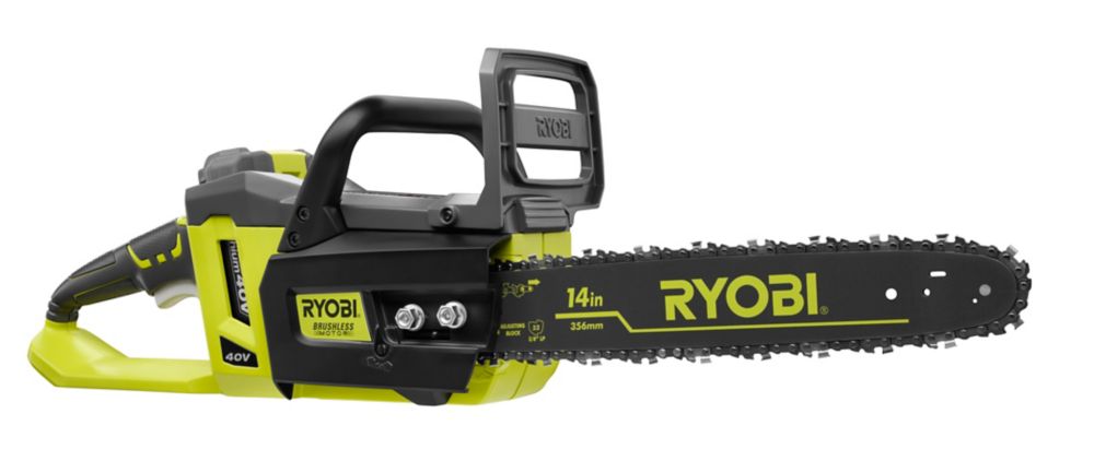 RYOBI 14-inch 40V Brushless Li-Ion Cordless Chainsaw - 1.5 Ah Battery ...