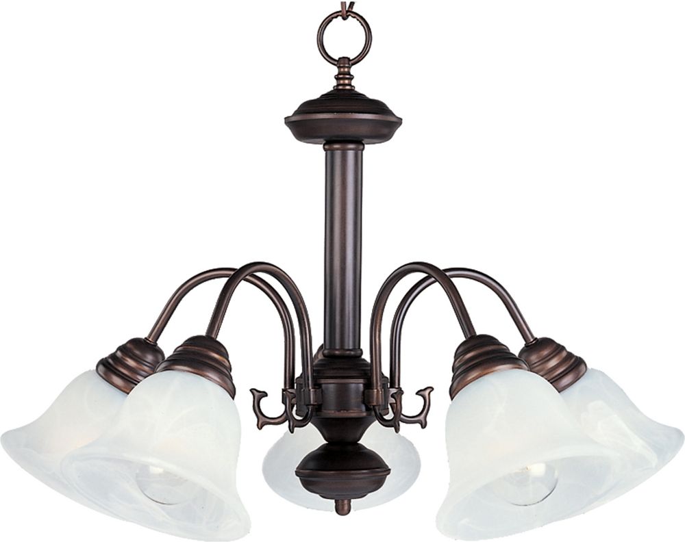 Illumine 5 Light Down Light Chandelier Oil Rubbed Bronze Finish Marble 